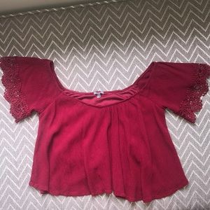 Burgundy Lace Top